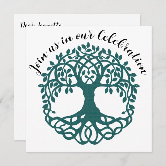 トリートメント癌の終わりの緑の木 招待状 (正面/裏面)