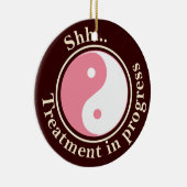 トリートメント進行中陰陽ドアハンガー セラミックオーナメント (右)