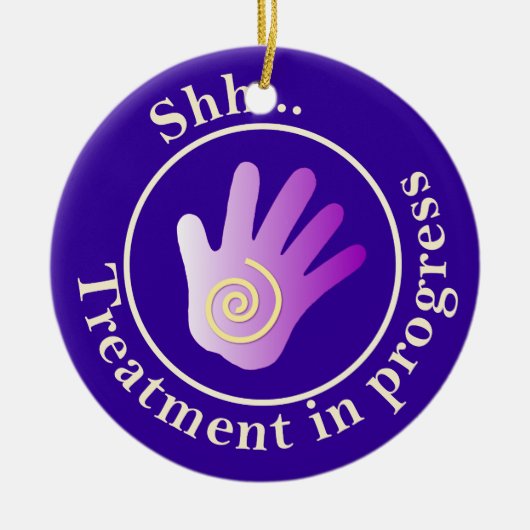 トリートメント進行中陰陽ドアハンガー セラミックオーナメント (正面)