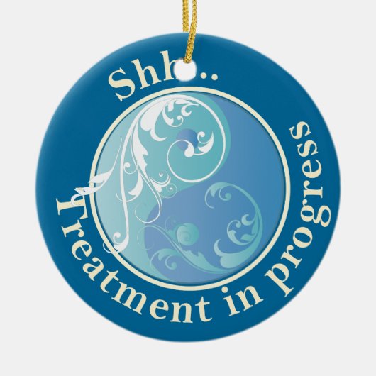 トリートメント進行中陰陽ドアハンガー セラミックオーナメント (正面)