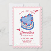 トリートユアミヴィンテージケーキ誕生日招待状 招待状 (正面)