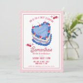 トリートユアミヴィンテージケーキ誕生日招待状 招待状 (スタンド正面)