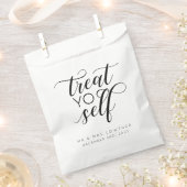 トリートヨーセルフカリグラフィースタイル結婚式の引き出物バッグ フェイバーバッグ (クリップ留めされた状態)