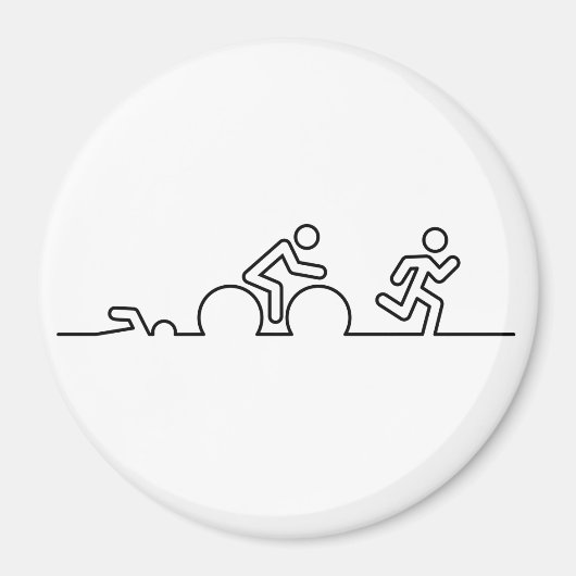 トリートロン。Zwemmen, wielrennen en en hardlopen. マグネット (正面)