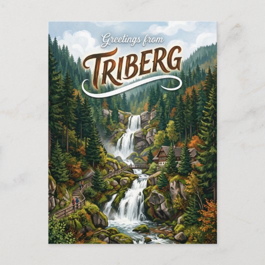 トリーベルクの滝 (Triberg Waterfalls) ドイツ ポストカード (正面)