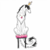 トリ王室のボルゾイダイカットビニールシール シール (正面)