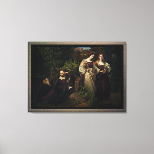 トルカト・タッソとレオノレスの二人 キャンバスプリント (正面)