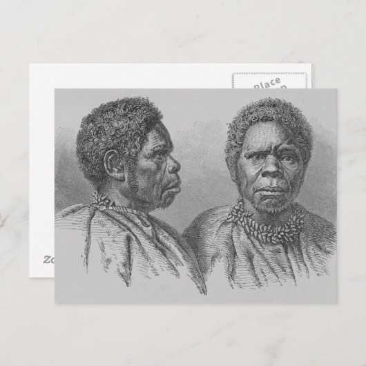 トルガニナ、最後のタスマニア人女性 ポストカード (正面/裏面)