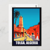 トルガ,アルジェリア,街のダウンタウン,ヴィンテージ旅行 ポストカード (正面/裏面)