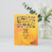 トルキーと一緒に過ごす感謝祭 保存日付のお誘い ポストカード (スタンド正面)