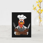 トルキーシェフ感謝祭面白料理秋 カード (黄色い花)