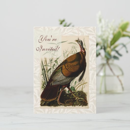 トルキーワイルドアウドゥボン鳥の絵 招待状 (スタンド正面)