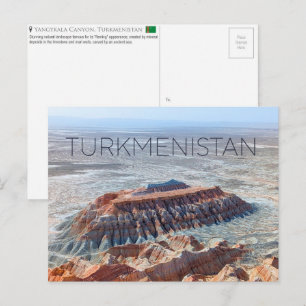 トルクメニスタンのヤンギカラキャニオンの旅行絵葉書 ポストカード