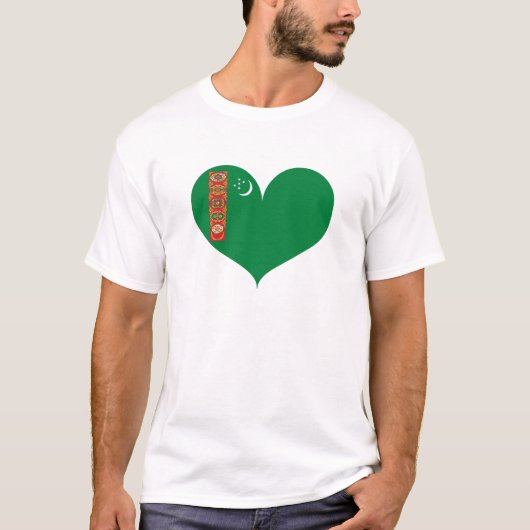 トルクメニスタンの国旗が好き Tシャツ (正面)