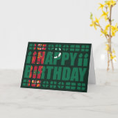 トルクメニスタンの国旗の誕生日カード カード (黄色い花)