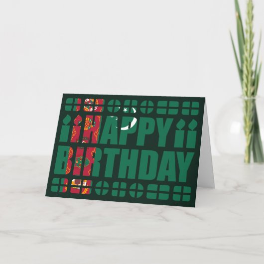 トルクメニスタンの国旗の誕生日カード カード (正面)