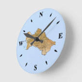 トルクメニスタンの地図の時計 ラウンド壁時計 (傾斜)