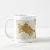 トルクメニスタンの旗と地図のマグ コーヒーマグカップ (左)