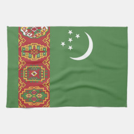 トルクメニスタンの旗 キッチンタオル