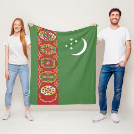 トルクメニスタンの旗 フリースブランケット