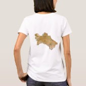 トルクメニスタンの旗＋地図＋テキストTシャツ Tシャツ (裏面)