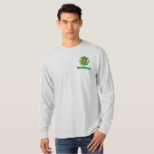 トルクメニスタン国旗と紋章愛国的なコート Tシャツ (正面フル)