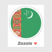 トルクメニスタン国旗の丸いシール シール (シート)