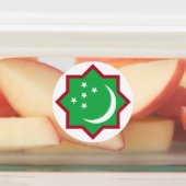 トルクメニスタン国旗の丸みを帯びたシンボルの腕 ラベル (貼付)
