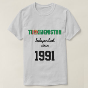トルクメニスタン国旗の独立性お祝い Tシャツ