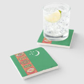 トルクメニスタン国旗（トルクメニア） ストーンコースター (横)