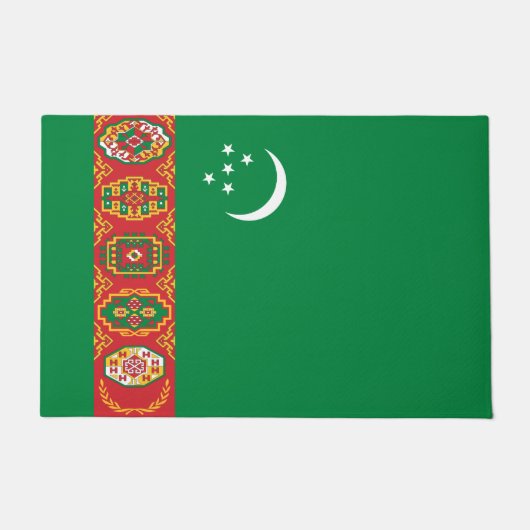 トルクメニスタン国旗（トルクメニア） ドアマット (正面)