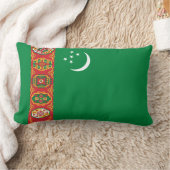 トルクメニスタン国旗（トルクメニア） ランバークッション (ブランケット)