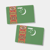 トルクメニスタン国旗 バッジ (正面＆裏面)