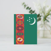 トルクメニスタン国旗 ポストカード (スタンド正面)