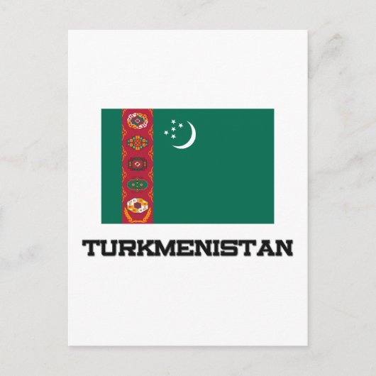 トルクメニスタン国旗 ポストカード (正面)
