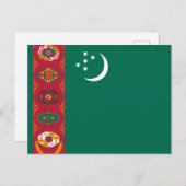 トルクメニスタン国旗 ポストカード (正面/裏面)