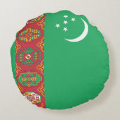 トルクメニスタン国旗 ラウンドクッション (裏面)