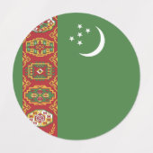 トルクメニスタン国旗 ラベル (デザイン1)