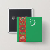 トルクメニスタン国旗 缶バッジ (正面&裏面)