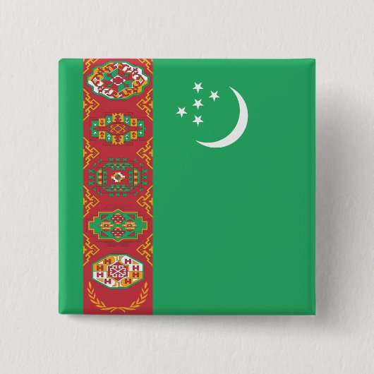 トルクメニスタン国旗 缶バッジ (正面)