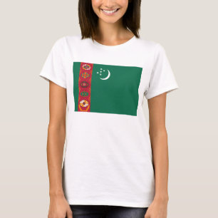 トルクメニスタン国旗x地図Tシャツ Tシャツ