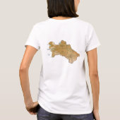 トルクメニスタン国旗x地図Tシャツ Tシャツ (裏面)