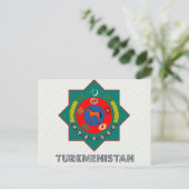トルクメニスタン国章 ポストカード (スタンド正面)