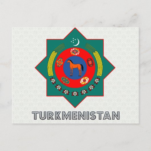 トルクメニスタン国章 ポストカード (正面)