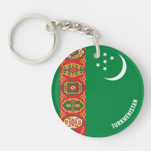 トルクメニスタン国魅力的国旗 キーホルダー