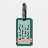 トルクメニスタン簡単ID個人用国旗 ラゲッジタグ (裏面縦)