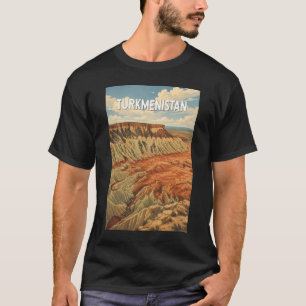 トルクメニスタン イラスト 旅行 アート ヴィンテージ Tシャツ