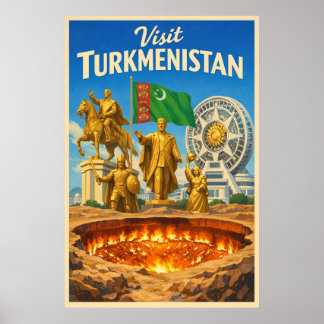 トルクメニスタン - ビンテージ旅行ポスター ポスター