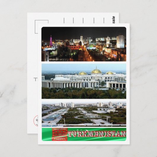 トルクメニスタン – モザイク – ポストカード (正面/裏面)
