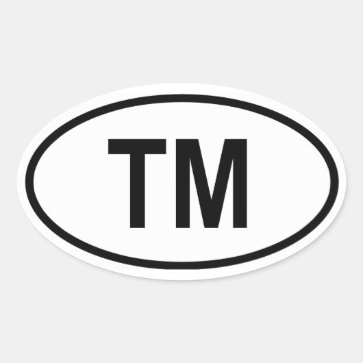 トルクメニスタン「TM」 楕円形シール (正面)